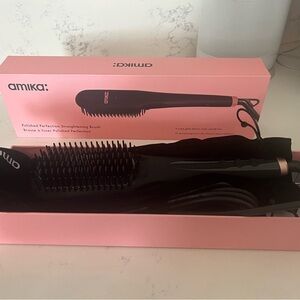 Amika Black and Pink Hair Straightening Brush